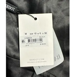 Bardot Adeline Midi Dress Women's 6 Black Sheath Sleeveless Plunge Neck NWT thumbnail 9