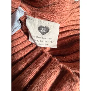 Madewell Brenville Crop Cardigan Sweater XS Rust Ribbed Wool Blend V-Neck Button thumbnail 6