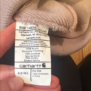 Carhartt Cream/Tan Beanie Hat thumbnail 4