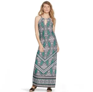 White House | Black Market SALE! Green Patterned Maxi Dress Size M EUC thumbnail 8
