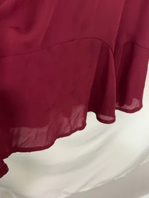 Altar'd State Long Sleeve Dress Size XS Burgundy Flowy Mini thumbnail 2