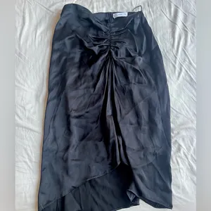 Mango Black Satin Midi Skirt thumbnail 4