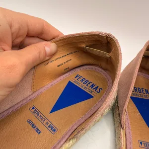 VERBENAS Pink‎ Suede Peep Toe Espadrille Flats Made in Spain Women Size 39 thumbnail 4