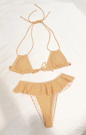 Striped Bikini Set Orange thumbnail 1