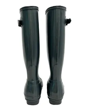 HUNTER Original Tall Gloss Rain Boots in Gray Women’s Size 7 thumbnail 5