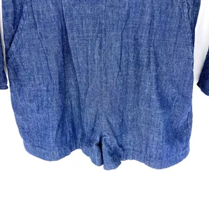Sugar + Lips‎ Denim Bell Sleeve Romper Blue Size Small thumbnail 3