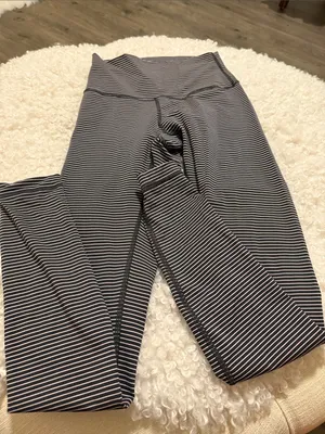 lululemon athletica Black & White Striped High-Rise Leggings thumbnail 2