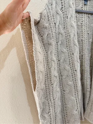 Aerie One Size Cream Cable Knit Open Front Cardigan Oversized Boho Sweater thumbnail 8