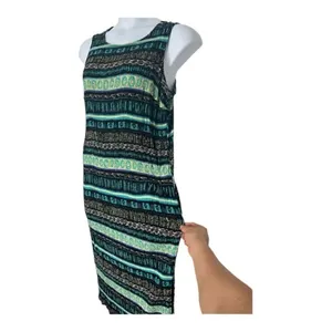 JM COLLECTION Black Blue Summer Sleeveless Stretch Maxi Shift Dress Size 3X thumbnail 4