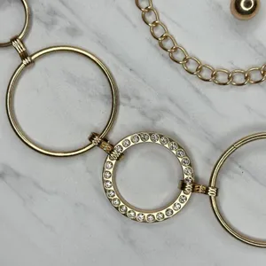 Rhinestone Gold Tone Circle Chain Link Belt OS ✨ thumbnail 6