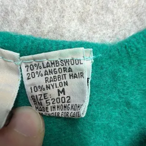 Liz Claiborne Vintage S Quiet Luxury Green Angora Wool Blend Side Button Sweater thumbnail 4
