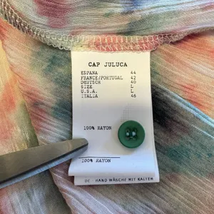 NWT Aldo Martins Capjuluca Greta Ikat Midi Dress Multi Color Button Front Size L thumbnail 9