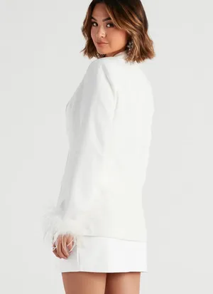 Windsor Feelin' Fancy Feather Trim Blazer  thumbnail 2