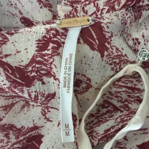 Free People Floral Babydoll Ruffle Mini Dress Burgundy Boho Pintuck Size S thumbnail 7