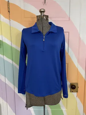 San Soleil SoCool Golf Tennis Long Sleeve Mesh Panel Shirt UPF 50 Sz S 💚🎀 thumbnail 2