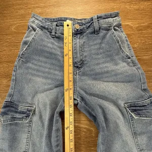 KanCan Estilo Cargo Flare Jeans Women's 23 Blue High Rise Wide Leg Utility Y2K thumbnail 7