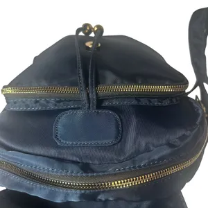 Navy Blue Nylon Gold Tone Hardware Mini Everyday Travel Bag Backpack thumbnail 6
