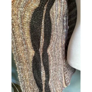 Chicos Randall Vest Sweater Sleeveless boho Brown whimsi retro Knit cottage‎ L thumbnail 2