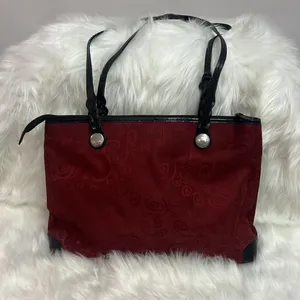 Brighton Mevelyn Red‎ Canvas Tote with Leather Trim B30 thumbnail 5