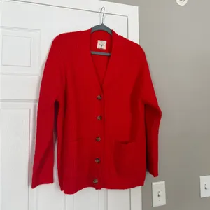 Billabong Red Button Down Sweater Cardigan Holidays Christmas thumbnail 2