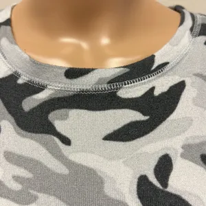 Retrology Long Sleeve Gray Toned Camouflage Top size S with front pouch pocket thumbnail 4