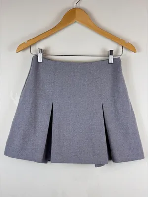 Abercrombie & Fitch Gray Pleated Mini Skort Size S High Rise Tailored Preppy thumbnail 2