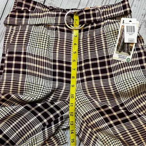 Rewash Burgundy Plaid Fashion Wide Leg Pants. Size Medium. NWT thumbnail 8