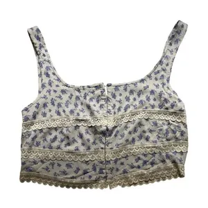 Intimately Free People blue floral top sz M thumbnail 1