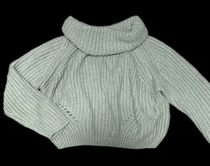 Moon & Madison Mint Green Chunky Knit Cowl Neck Sweater M thumbnail 1