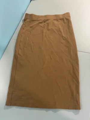 Forever 21 Vintage Style Camel Knit Midi Skirt // Minimalist Tan Pencil Skirt thumbnail 1