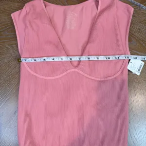 Free People NWT Meg Ribbed Bodysuit Pink Brandied Apricot Size‎ S/M thumbnail 8