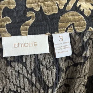 Chicos 3 Jacket Topper Womens XL Crinkle Velvet‎ Burnout Sheer Brown Whimsigoth thumbnail 9