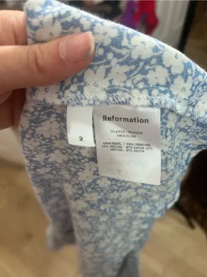 Reformation Nella blue and white floral midi dress size 2 thumbnail 7