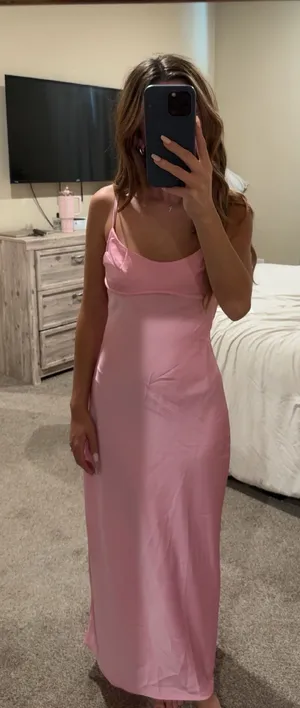 Zara silk long dress thumbnail 1