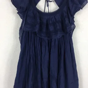 Free People Hailey Blue Oversized Ruffle Gauzy Mini Dress Small thumbnail 10