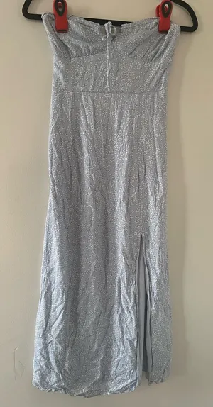 Aeropostale Blue Ditsy Floral Strapless Midi Dress Small Cottagecore Beachy thumbnail 1