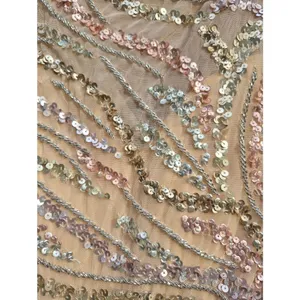 Mac Duggal 5445 Size 14 Beige Beaded Sequined Embellished Long Maxi Gown Dress thumbnail 10