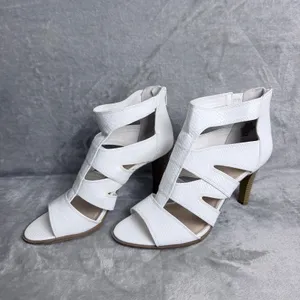 Simply Vera Vera Wang Heels Snakeskin Cage Gladiator Sandals Wedding Sz 9 White thumbnail 2