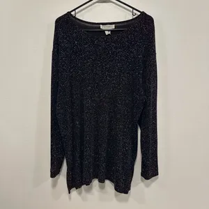 Vintage impressions Glittering Black Women's top size large! thumbnail 3