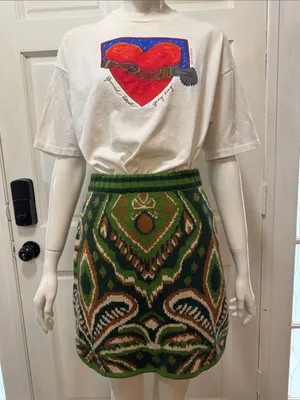 Farm Rio Pinneaple Ikat Knit Mini Skirt Size Small thumbnail 2