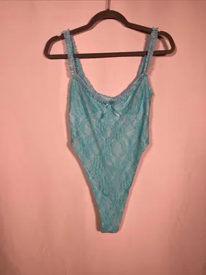 Tiger Mist Womens Deja Blue Lace Bodysuit Small thumbnail 2