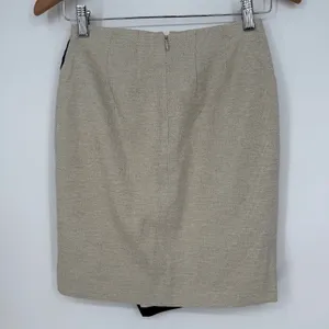 White‎ House Black Market Skirt 00P Fawn Ecru CIBK Novelty Asymmetrical Stripe thumbnail 8