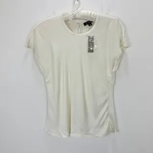 J.Crew Drapey Tee Shirt Top Blouse Viscose Ivory Classic Neutral Small NWT thumbnail 3