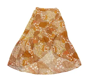 Floral Wrap Boho Maxi Skirt Ruffle Hem Ditsy Botanical Garden Artsy thumbnail 1