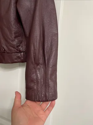 Fidelity Vintage Oxblood Leather Zip-Front Jacket thumbnail 2