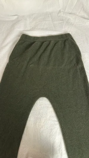 Madewell (Re)sourced Cashmere Allendale Sweater Pants Sz S Olive thumbnail 3
