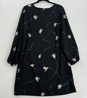 A New Day Dress Womens Medium Black Floral Balloon Sleeve Shift NWT Target thumbnail 1
