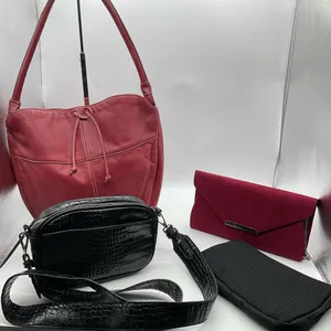 Tignanello‎ Bag, Debut Red Clutch, Croc Embossed Crossbody, Black Pouch thumbnail 1