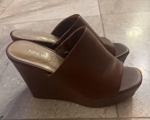 Nine West 4.5" wedge heels 8 1/2 brown thumbnail 4