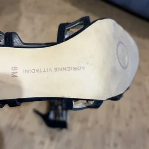 Adrienne Vittadini Caged Heels Gala Black Suede Leather Laser Cut Stiletto‎ Sz 8 thumbnail 7